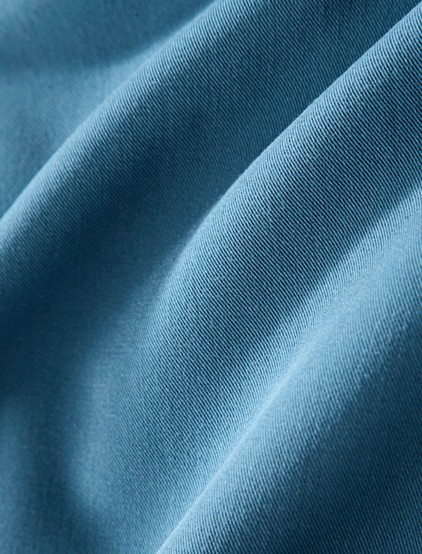 Blue Double-Breasted Trench Coat