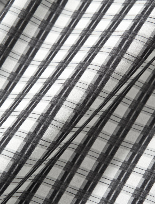 Chiffon Checkered Ruffle Detail Blouse