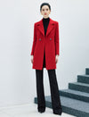 Wool Blend Solid Double-Breasted Relaxed Coat