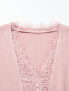 V-Neck Lace Detail Cardigan