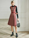 Sleeveless Geometric Jacquard Dress