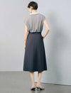 Contrast Collar Leaf Embroidery Sleeveless Knit Polo Top