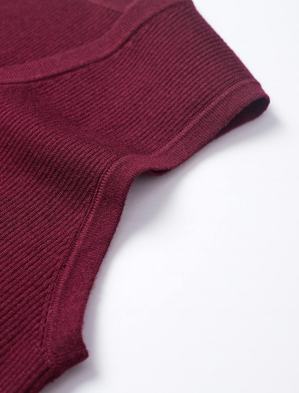 V-Neck Slim Fit Buttoned Knit Tank Top