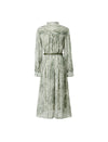 Floral Print Button-Front Belted Fitted Dress