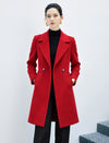 Wool Blend Solid Double-Breasted Relaxed Coat