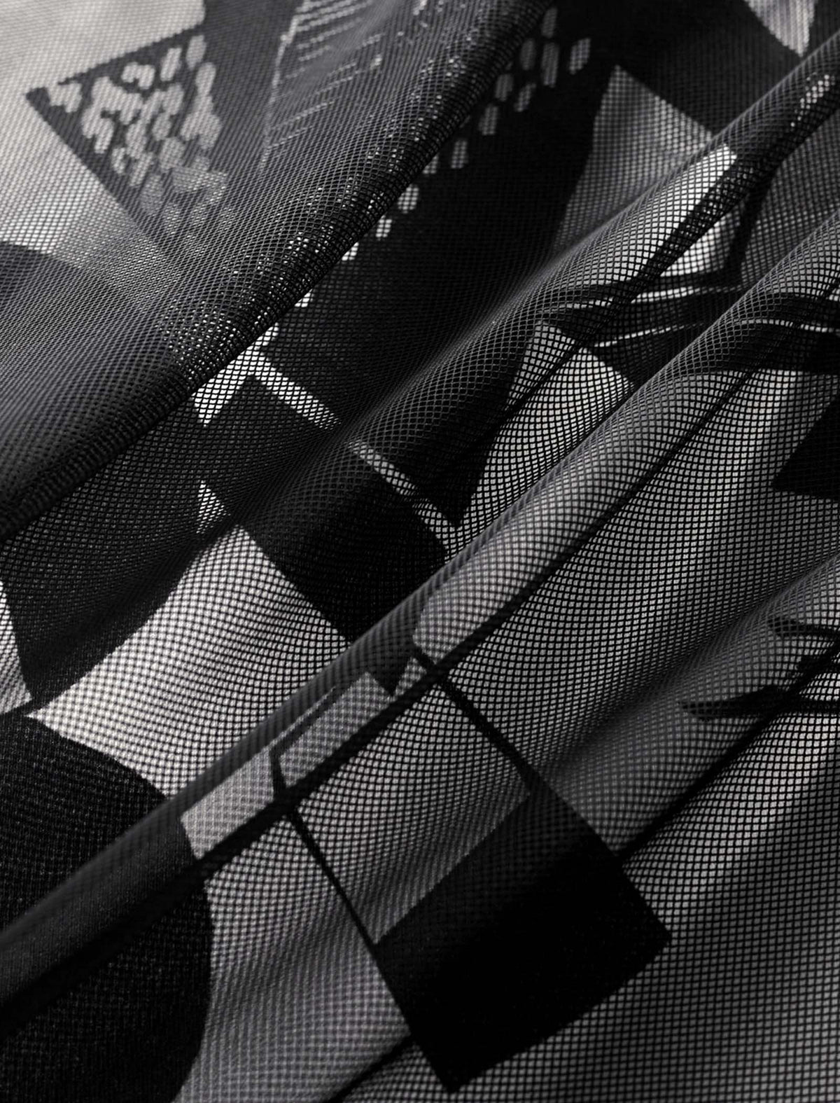 Reversible Geometric Print Mesh Detail Midi Skirt