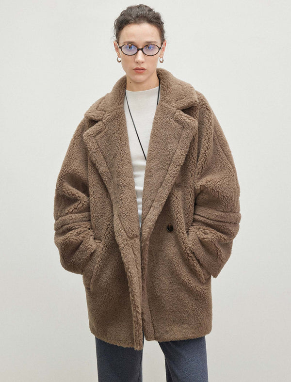 Teddy Bear Wool-Camel Hair Blend Coat