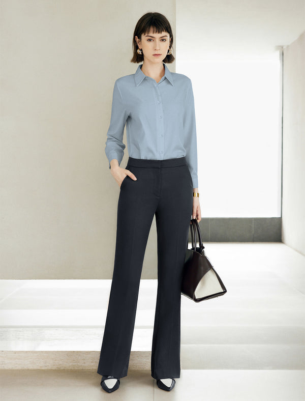 Mulberry Silk Solid Color Button Up Shirt