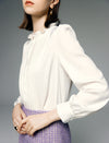 Mulberry Silk Ruffled Collar Blouse