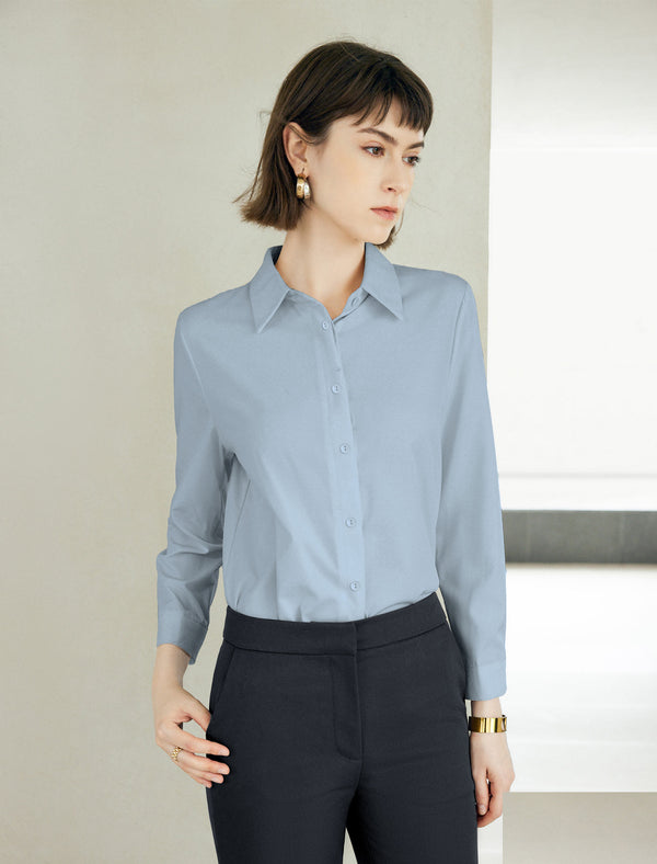 Mulberry Silk Solid Color Button Up Shirt