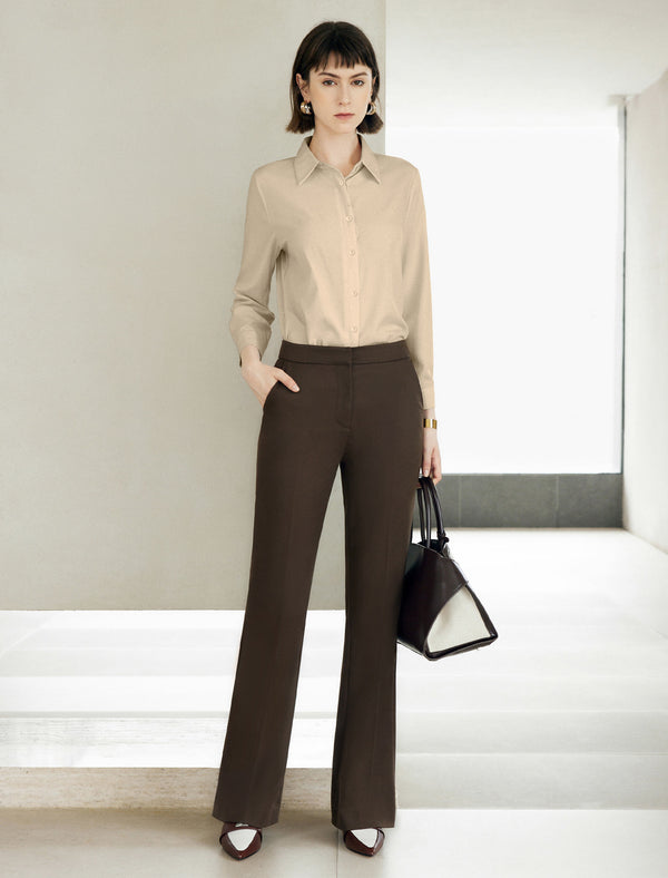 Mulberry Silk Solid Color Button Up Shirt