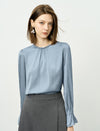 Mulberry Silk Embellished Neckline Shirt