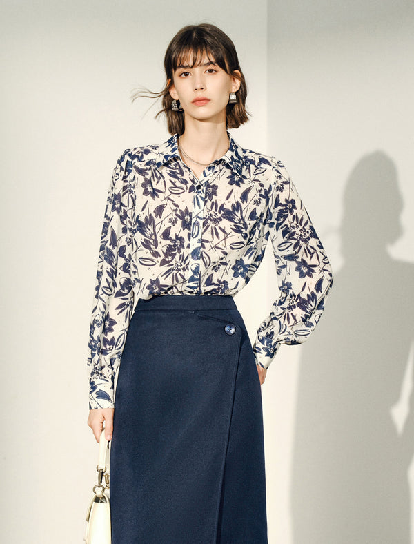Floral Print Button Down Shirt