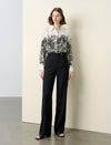 Black Wide-Leg Tailored Belt Detail Pants