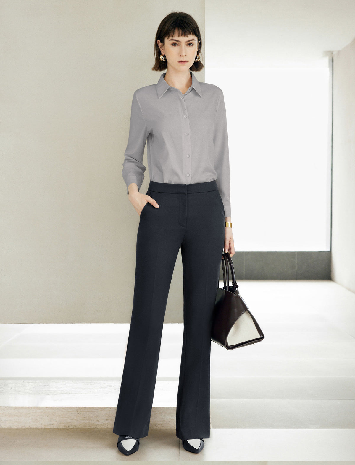 Mulberry Silk Solid Color Button Up Shirt