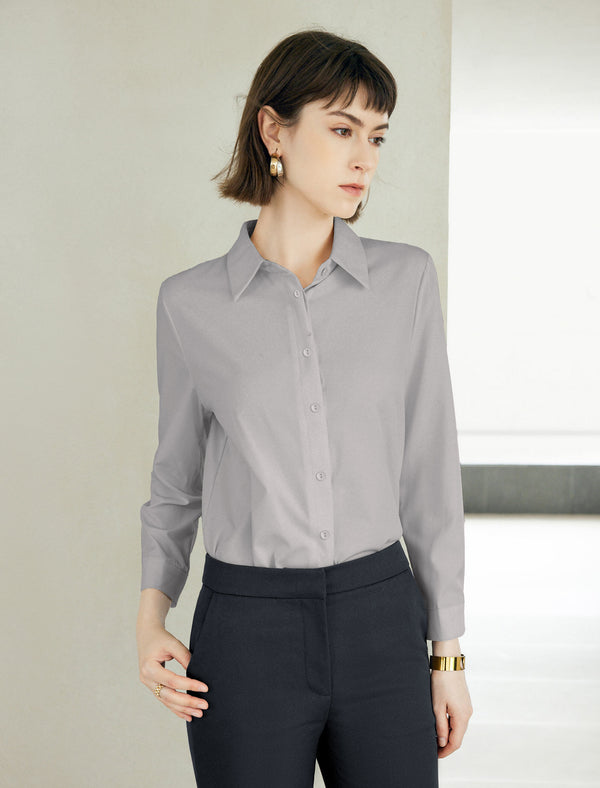 Mulberry Silk Solid Color Button Up Shirt