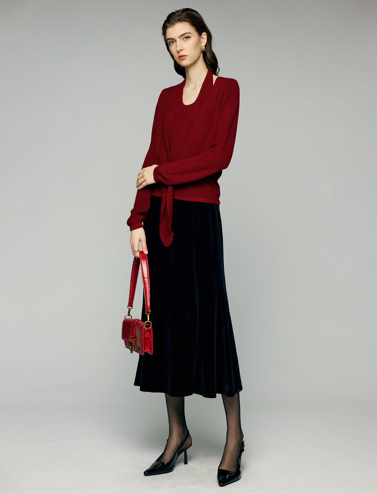 High-Waist Fluid Mermaid Midi Skirt