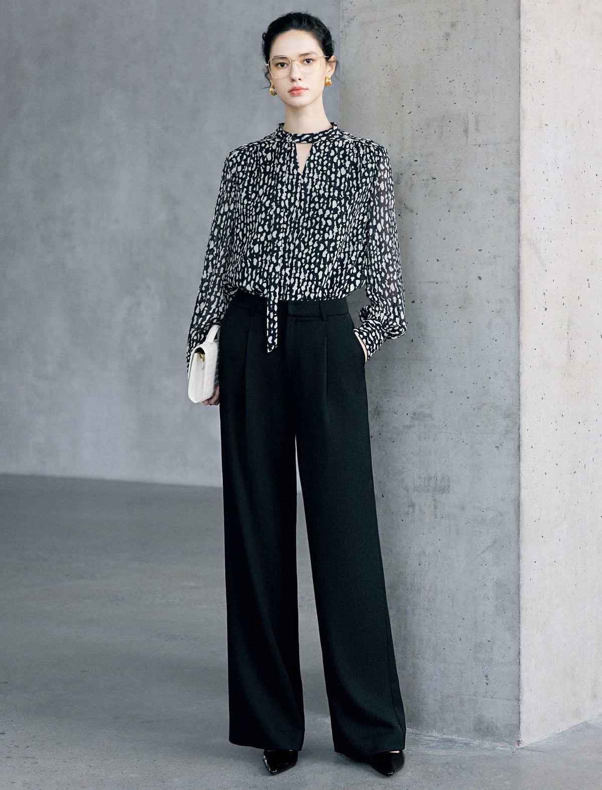 Pure Wool High Waist Wide Leg Pants