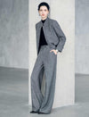 Wool Blend Mandarin Collar Cropped Jacket