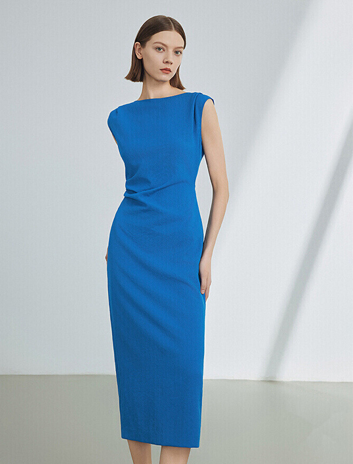 Boat Neck Midi Dress