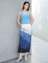 Ocean Breeze High-Waist Midi Skirt
