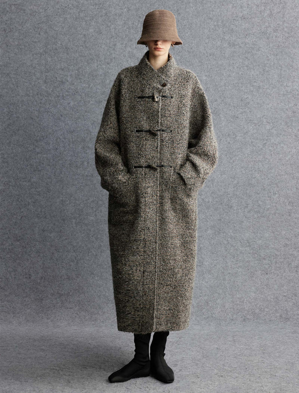 Textured Wool-Alpaca Blend Duffle Coat