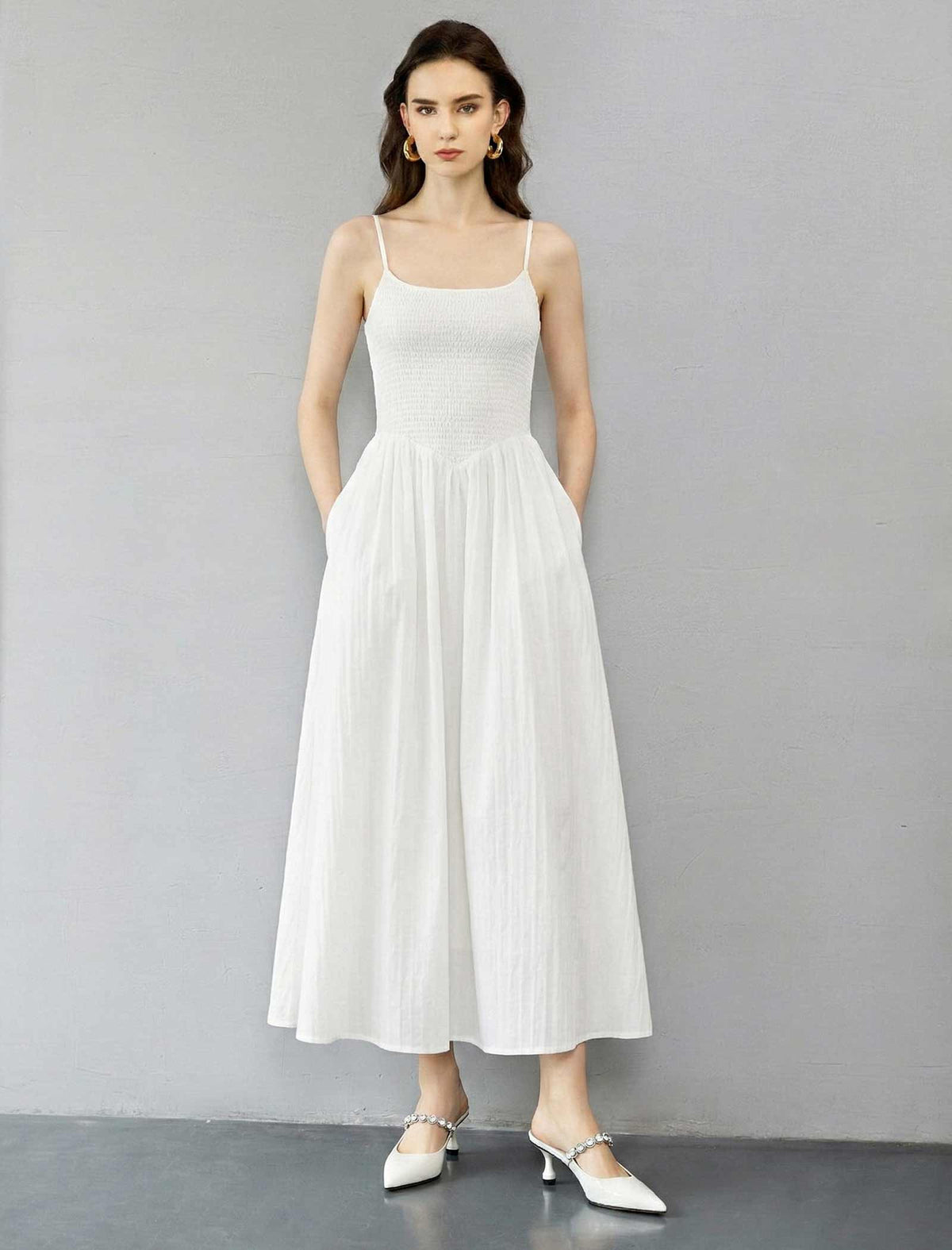 Smocked Cotton Cami Sundress