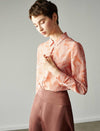 Print Button Down Blouse