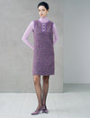 Sequin Textured Pearl Trim Sleeveless Short Dress