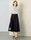 Black High-Waisted A-Line Midi Skirt