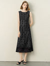 Venetian Nocturne Jacquard Mesh Midi Dress