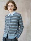 100% Wool Striped Cardigan