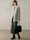 Wool Blend Relaxed Mid-Length Coat