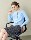 Lace-Trimmed Wool Cardigan