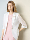 Light Tencel Three-Quarter Sleeve Blazer