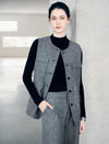 Textured Button Front Sleeveless Utility Vest