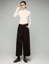 Textured Relaxed Wide-Leg Pants