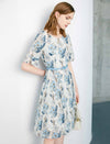 Vintage Floral Silk Dress