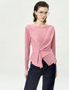 Twist Waist Long Sleeve Blouse