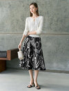 Abstract Print Midi Skirt
