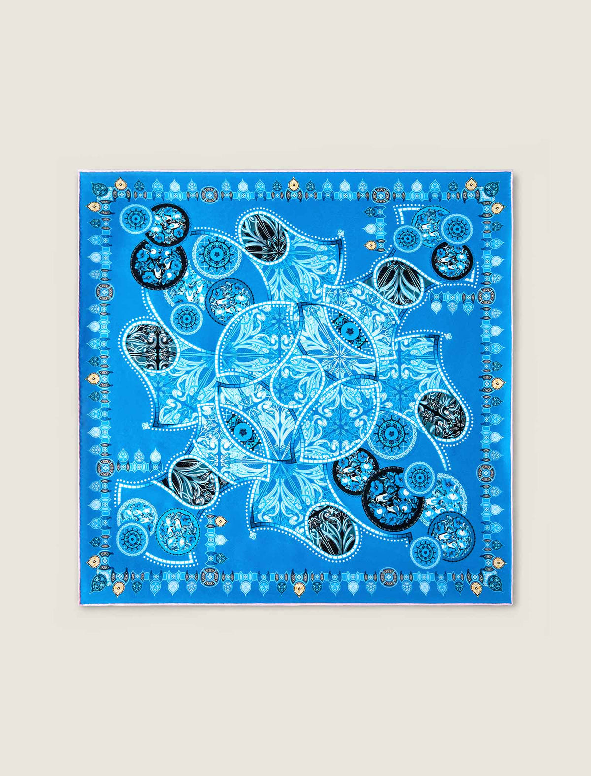 Cobalt Serenity 100% Mulberry Silk Square Scarf