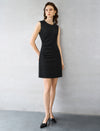 Shimmering Black Defined Waist Slip Mini Gown