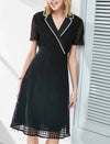 Black Lace Contrast Trim Dress