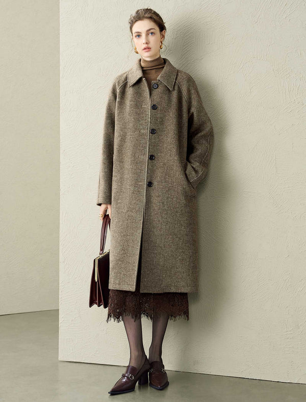 Coffee Wool-Blend Overcoat