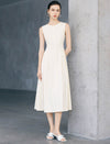 Textured Sleeveless Fit-and-Flare Midi Dress