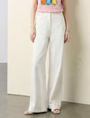 High Waisted Wide Leg Cotton Pants