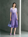 Purple Ombre Chiffon Midi Dress