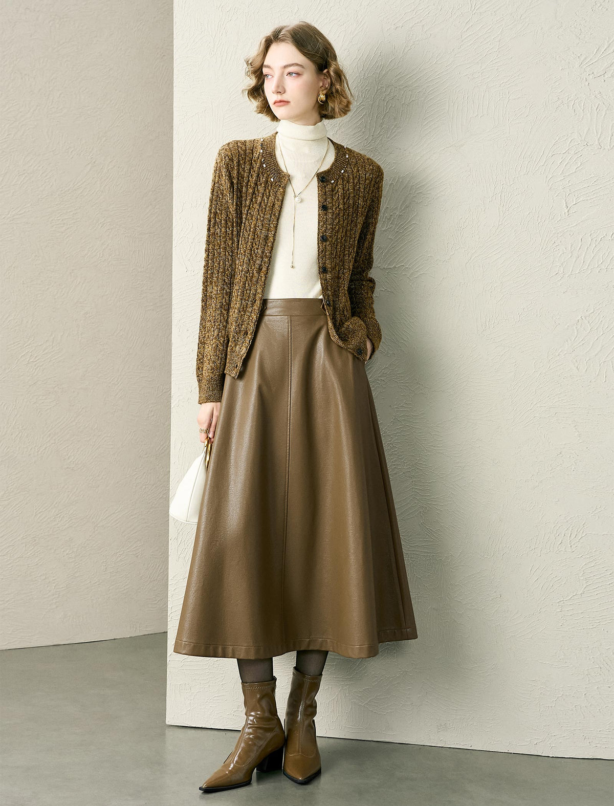 Bead Detail Wool Cardigan