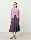 Purple Pleated Midi Skirt