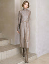 All-Over Sequin Turtleneck Midi Dress